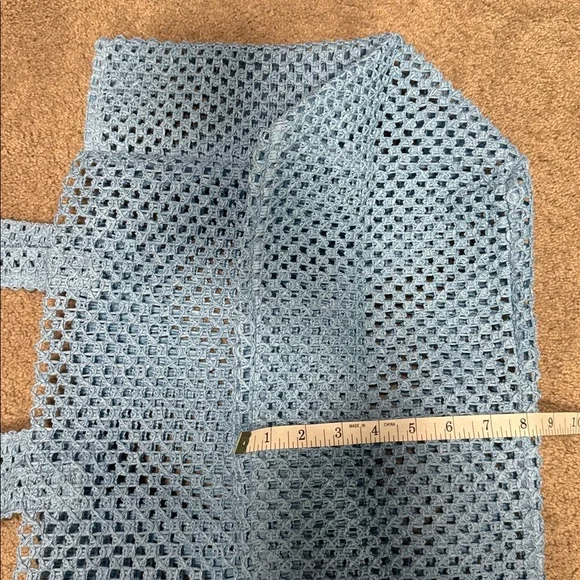 NWOT Dolce & Gabbana Light Blue Summer Woven Beach Tote Bag - Sky Blue - Picture 6 of 6